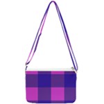 Blue And Pink Buffalo Plaid Check Squares Pattern Double Gusset Crossbody Bag