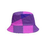 Blue And Pink Buffalo Plaid Check Squares Pattern Bucket Hat (Kids)