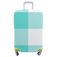 Turquoise And White Buffalo Check Luggage Cover (medium) by yoursparklingshop