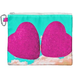 Two Hearts Canvas Cosmetic Bag (xxxl) by essentialimage