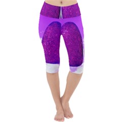 Two Hearts Lightweight Velour Cropped Yoga Leggings by essentialimage