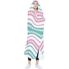 Waving Lines Vivid Pattern Wearable Blanket by dflcprintsclothing