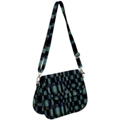 Dark Geometric Pattern Design Saddle Handbag by dflcprintsclothing