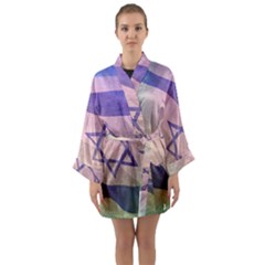 Israel Long Sleeve Satin Kimono by AwesomeFlags