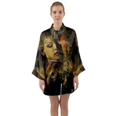 Surreal Steampunk Queen From Fonebook Long Sleeve Satin Kimono by 2853937