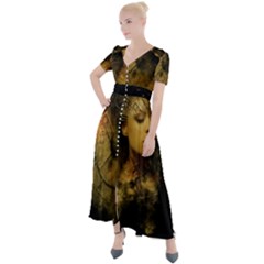 Surreal Steampunk Queen From Fonebook Button Up Short Sleeve Maxi Dress by 2853937
