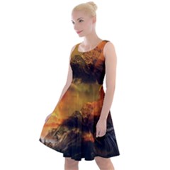 Tiger King In A Fantastic Landscape From Fonebook Knee Length Skater Dress by 2853937