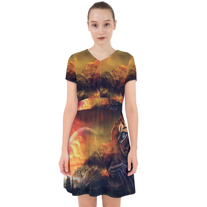 Tiger King In A Fantastic Landscape From Fonebook Adorable in Chiffon Dress