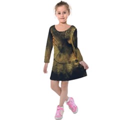 Surreal Steampunk Queen From Fonebook Kids  Long Sleeve Velvet Dress