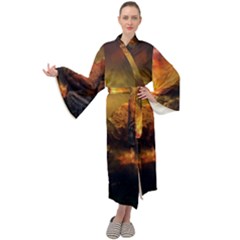 Tiger King In A Fantastic Landscape From Fonebook Maxi Velour Kimono by 2853937