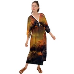 Tiger King In A Fantastic Landscape From Fonebook Grecian Style  Maxi Dress by 2853937