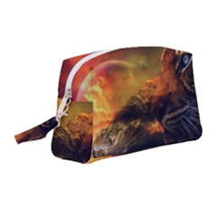 Tiger King In A Fantastic Landscape From Fonebook Wristlet Pouch Bag (medium) by 2853937