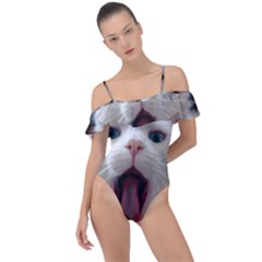 Wow Kitty Cat From Fonebook Frill Detail One Piece Swimsuit by 2853937