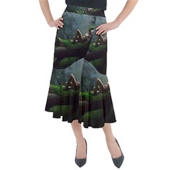 Wooden Child Resting On A Tree From Fonebook Midi Mermaid Skirt by 2853937