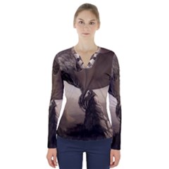 Lord Of The Dragons From Fonebook V-neck Long Sleeve Top by 2853937