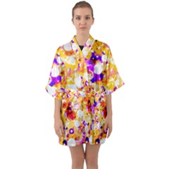 Summer Sequins Half Sleeve Satin Kimono  by essentialimage