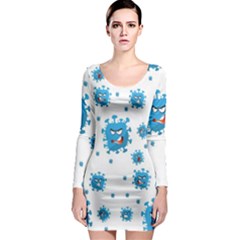 Illustrations Virus Corona Covid Infection Long Sleeve Bodycon Dress by Dutashop