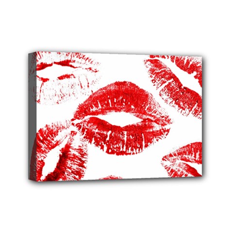Red Lipsticks Lips Make Up Makeup Mini Canvas 7  X 5  (stretched) by Dutashop