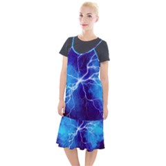 Blue Thunder Lightning At Night, Graphic Art Camis Fishtail Dress by picsaspassion
