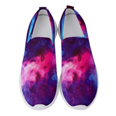 Colorful Pink And Blue Disco Smoke - Mist, Digital Art Women s Slip On Sneakers by picsaspassion