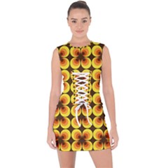 Zappwaits-retro Lace Up Front Bodycon Dress by zappwaits