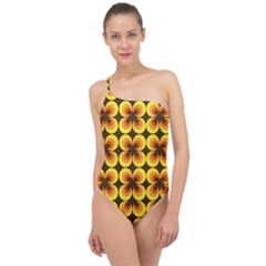 Zappwaits Retro Classic One Shoulder Swimsuit by zappwaits