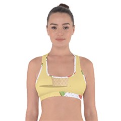 Ice Cream Dessert Summer Cross Back Sports Bra by Dutashop