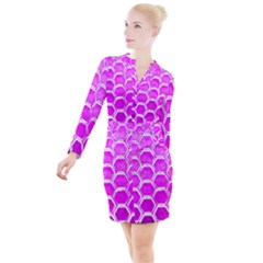 Hexagon Windows  Button Long Sleeve Dress by essentialimage365