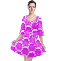 Hexagon Windows  Velour Kimono Dress
