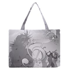 Dance Music Treble Clef Sound Girl Zipper Medium Tote Bag by Dutashop