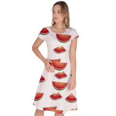 Summer Watermelon Pattern Classic Short Sleeve Dress by Dutashop