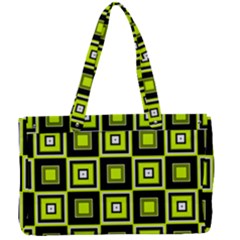 Green Pattern Square Squares Canvas Work Bag by Dutashop