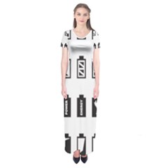 Battery Icons Charge Short Sleeve Maxi Dress