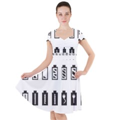 Battery Icons Charge Cap Sleeve Midi Dress by Dutashop