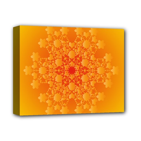 Fractal Yellow Orange Deluxe Canvas 14  X 11  (stretched) by Dutashop