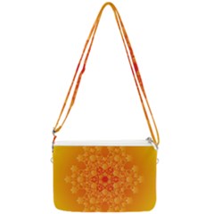 Fractal Yellow Orange Double Gusset Crossbody Bag by Dutashop