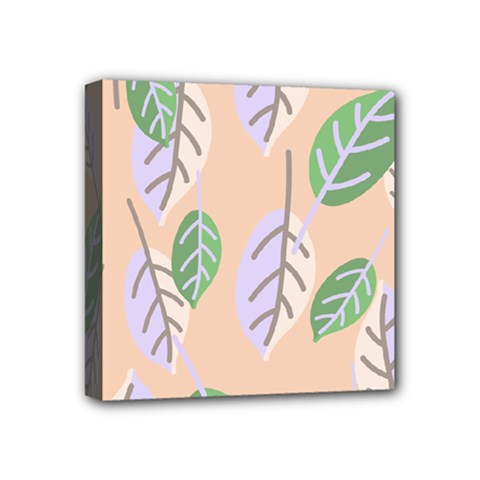 Leaf Pink Mini Canvas 4  X 4  (stretched) by Dutashop