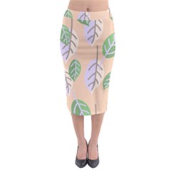 Leaf Pink Midi Pencil Skirt