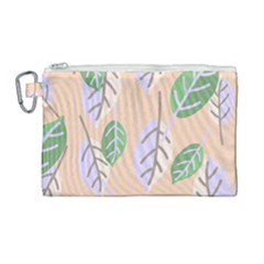 Leaf Pink Canvas Cosmetic Bag (large) by Dutashop