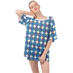 Geometric Dots Pattern Oversized Chiffon Top