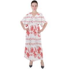 Folk Ornament V-neck Boho Style Maxi Dress by Eskimos