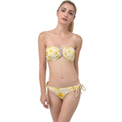 Abstract Daisy Twist Bandeau Bikini Set by Eskimos