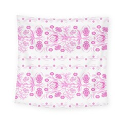 Pink Flowers Square Tapestry (small) by Eskimos
