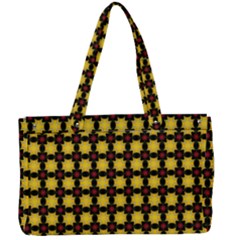 Yellow Pattern Green Canvas Work Bag by Dutashop