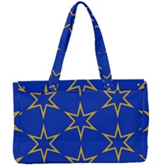 Star Pattern Blue Gold Canvas Work Bag by Dutashop