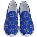 Star Pattern Blue Gold Men s Lightweight Slip Ons View1