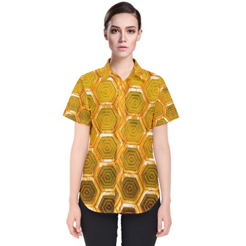 Hexagonal Windows Women s Short Sleeve Shirt by essentialimage365
