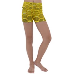 Hexagon Windows Kids  Lightweight Velour Yoga Shorts by essentialimage365