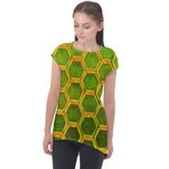 Hexagon Windows Cap Sleeve High Low Top by essentialimage365