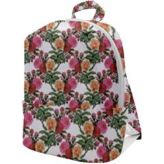 Flowers Pattern Zip Up Backpack by goljakoff